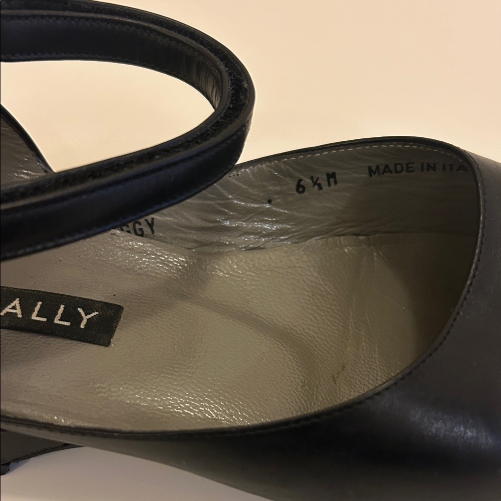 Bally Black Leather Mary Jane Loafers with Ankle Strap - Picture 4 of 8